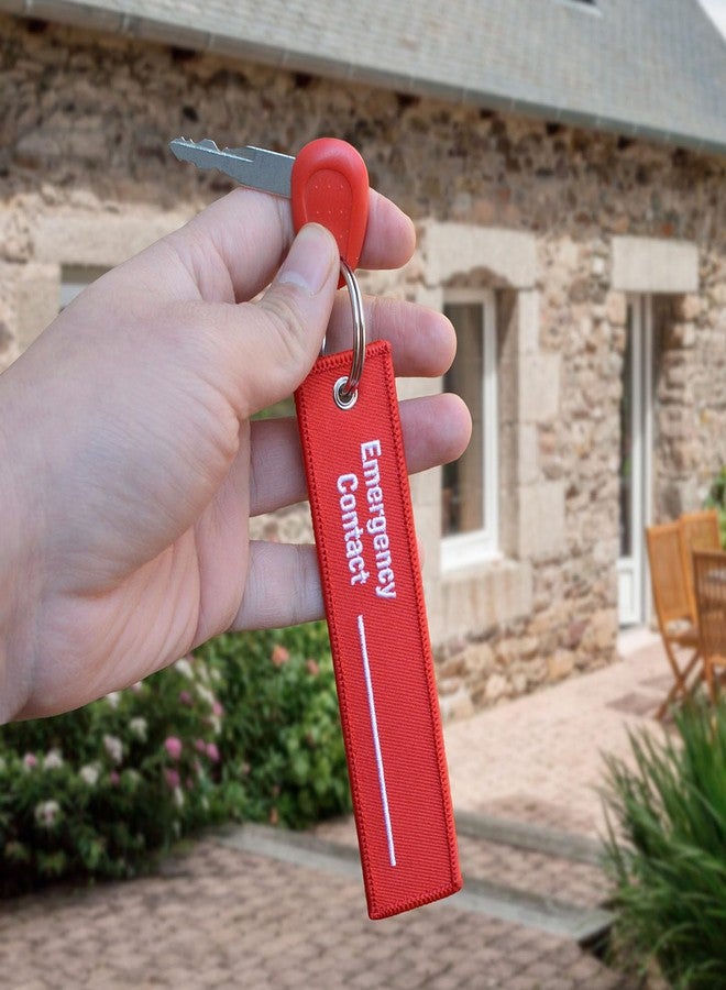 WINGKIND My Pet is Home Alone Embroidered Canvas Keychain & Pet Home Alone Alert Key Tag Keychain with Emergency Contact Wallet Card - Image 3