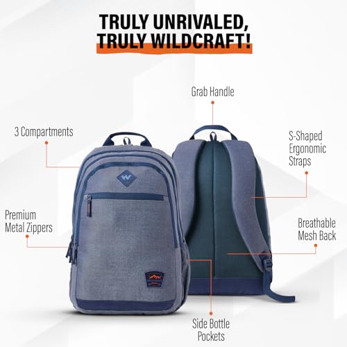 Wildcraft Polyester Expedition LPBP 45 Pro Laptop Backpack for Travel Gym Office | Unisex Backpack for Men & Women | Stylish Durable & Comfortable (Blue) - Image 4