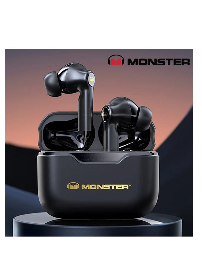 Monster XKT02 Wireless Bluetooth Earbuds Gaming Headphones Deep Bass Low Latency Game Headset with Built-in Microphone For Gaming Noise Canceling Headsets Black - Image 1