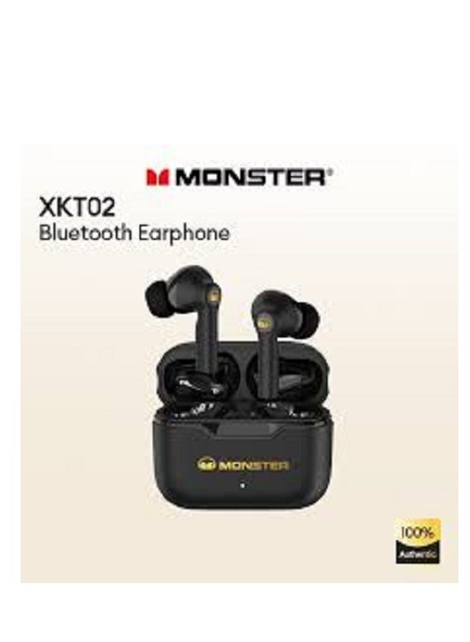 Monster XKT02 Wireless Bluetooth Earbuds Gaming Headphones Deep Bass Low Latency Game Headset with Built-in Microphone For Gaming Noise Canceling Headsets Black - Image 2