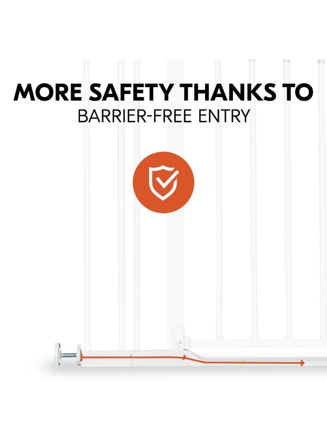 hauck Clear Step Autoclose 2, White - Safety Gate Stair Door 84-89 cm, Child Safe Barrier with Flat Entry, Door Gate with Auto Close, 1 Hand Opening, No Drilling, Only for Indoor Use - Image 3