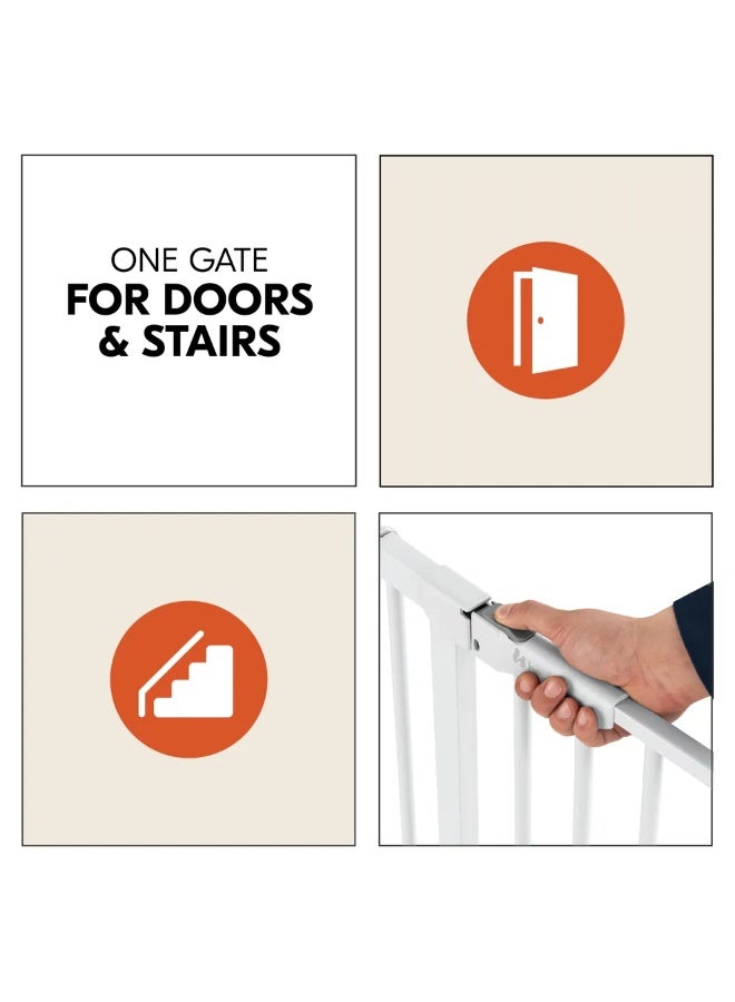 hauck Clear Step Autoclose 2, White - Safety Gate Stair Door 84-89 cm, Child Safe Barrier with Flat Entry, Door Gate with Auto Close, 1 Hand Opening, No Drilling, Only for Indoor Use - Image 5