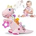 Ryotagift Baby Dino Musical Stuffed Animal Toys for 036912 MonthsInfant Dinosaur Tummy Time Toys with Crinkle Sound PaperTeetherTextures Rattles for Newborn Boys Girls Birthday GiftsPink - Image 3