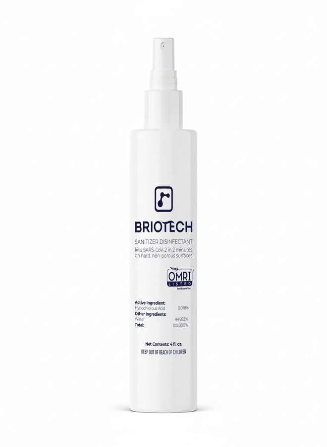 BRIOTECH Sanitizer Disinfectant Hypochlorous Spray, Kill 99.99% of Viruses & Bacteria, Control Mold, Eliminate Odor, Gentle for Nursery & Play Rooms, Food Contact Surface Sanitizer, 4 fl oz - Image 1