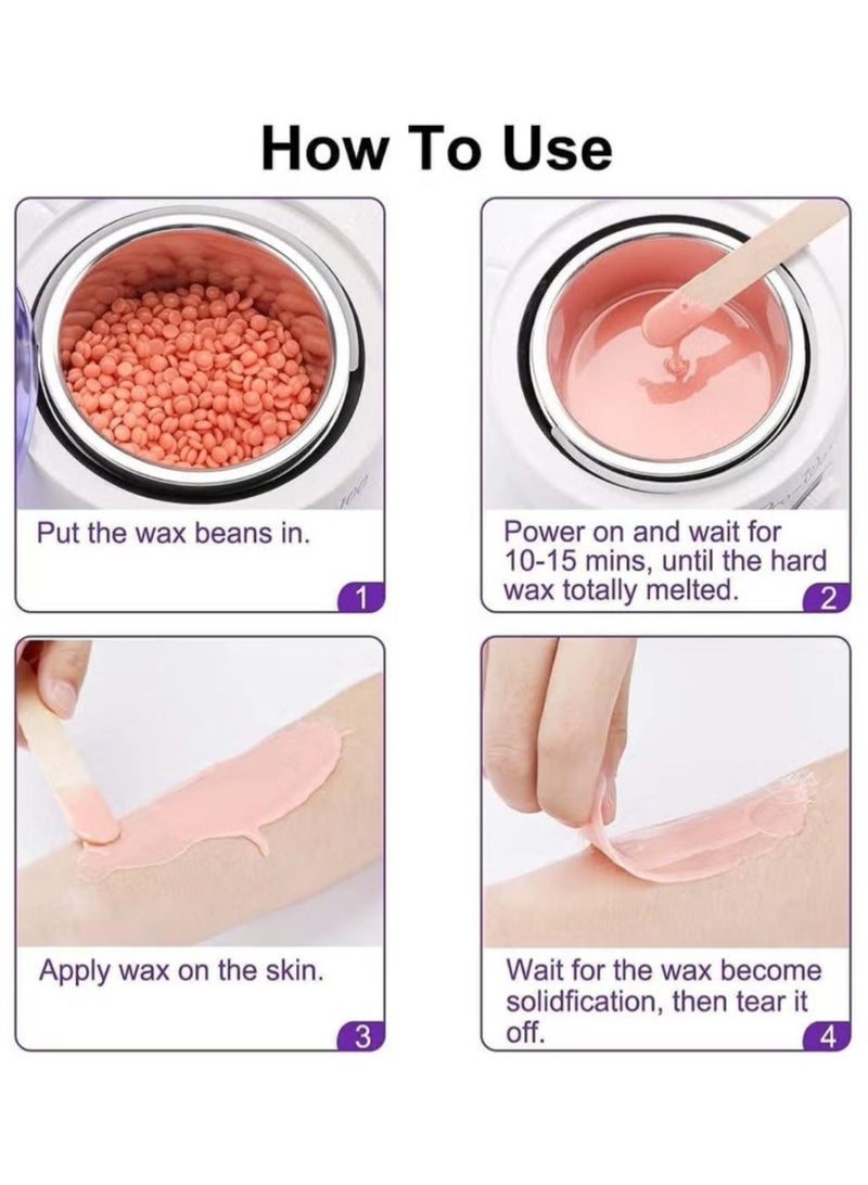 دينكس جهاز إزالة الشعر بالشمع بسعة 500 مل, جهاز تسخين الشمع بنفسجي/أبيض ,سخان الشمع لإزالة الشعر من دنكس 100 واط 500 مل DX2575 - Image 3