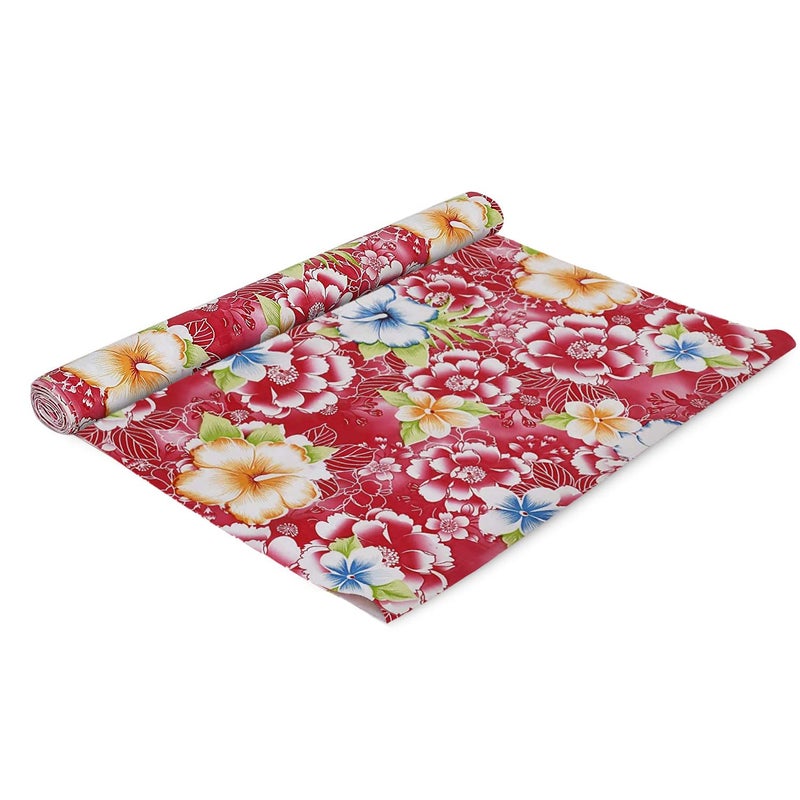 Kuber Industries Multiuses Floral Print Shelf Liners for Kitchen Shelves cupboards Wardrobe Drawer 5 Mtr Pink - Image 2