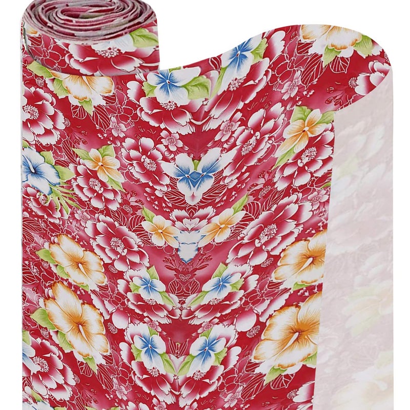 Kuber Industries Multiuses Floral Print Shelf Liners for Kitchen Shelves cupboards Wardrobe Drawer 5 Mtr Pink - Image 5