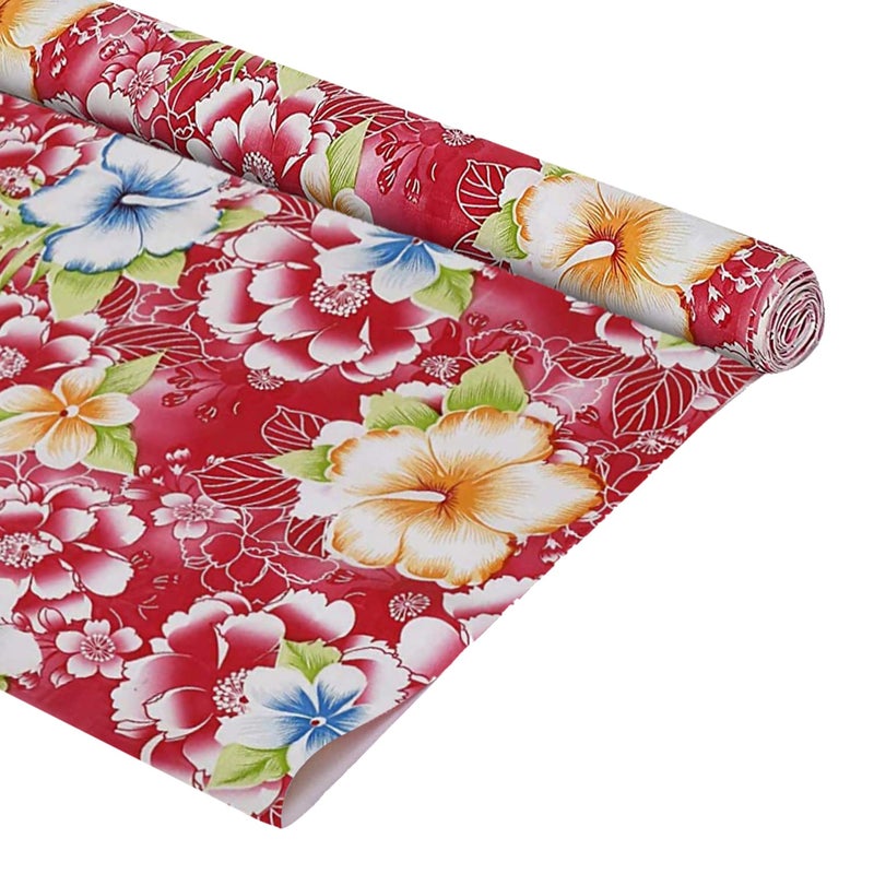 Kuber Industries Multiuses Floral Print Shelf Liners for Kitchen Shelves cupboards Wardrobe Drawer 5 Mtr Pink - Image 1
