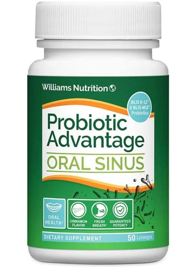 Healthy Directions - Healthy Directions Dr. Williams, Probiotic Advantage, Oral Sinus, Natural Cinnamon Flavor, 50 Lozenges - Image 1