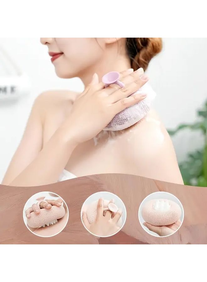Upgraded 2 In 1 Purple Sunflower Bath Ball Exfoliating Mesh Sponge With Suction Cup - Image 2