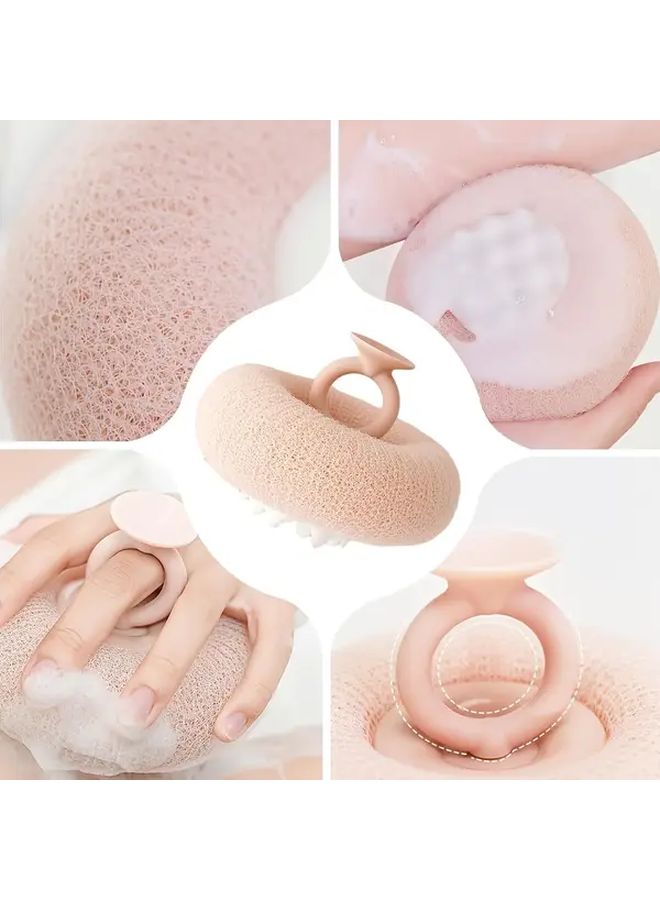 Upgraded 2 In 1 Purple Sunflower Bath Ball Exfoliating Mesh Sponge With Suction Cup - Image 3