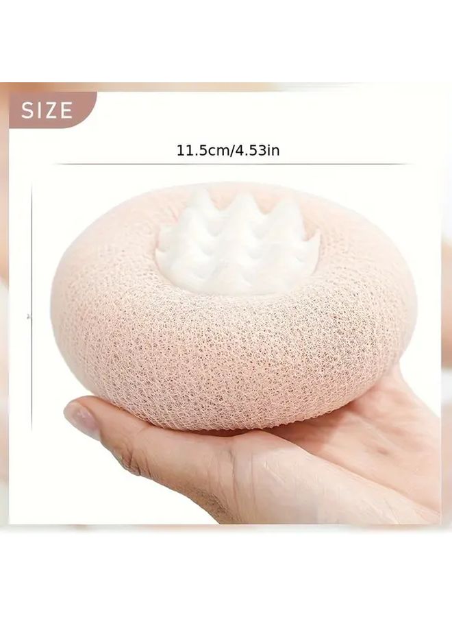 Upgraded 2 In 1 Purple Sunflower Bath Ball Exfoliating Mesh Sponge With Suction Cup - Image 4