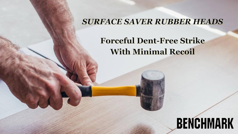 Benchmark - Rubber Mallet Set - 3 Sizes (8 oz, 16 oz, 32 oz) - Durable Low Recoil Rubber Heads with Sure Grip Fiberglass Handles - Image 4