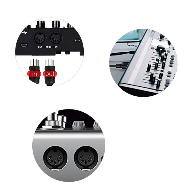كابل MIDI من ، 2 قطعة، 5 دبابيس، 6 أقدام، نحاس نقي، DIN، ذكر إلى ذكر، متوافق مع لوحة مفاتيح MIDI، مضخم الصوت، جيتار، مؤثرات متعددة، جهاز تخليق، بطاقة صوت خارجية. - Image 5