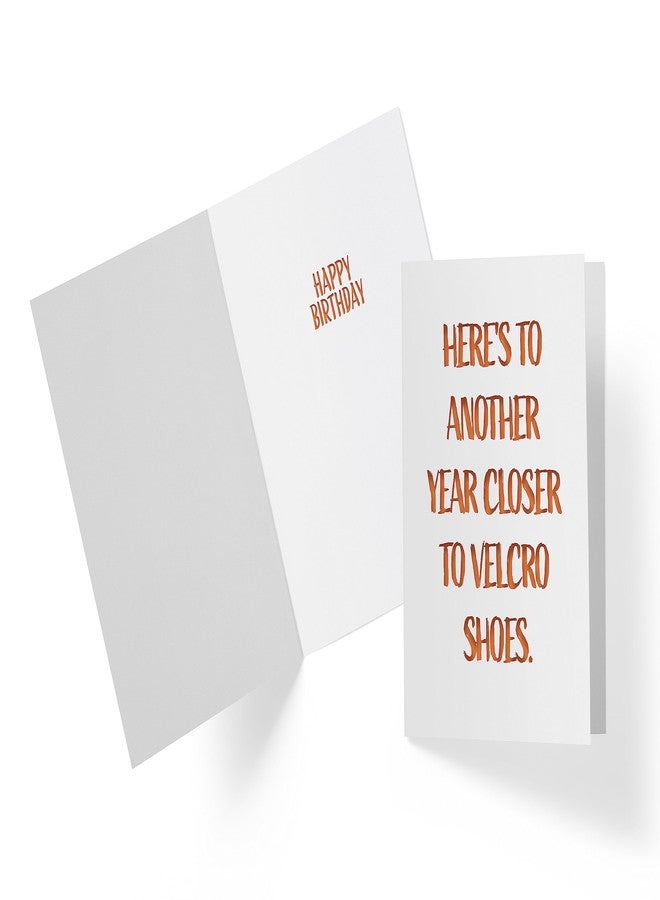 Karto Funny Birthday Card for Men Women, Large 5.5 x 8.5 Happy Birthday Card for Him Her, Birthday Card for Dad Mom Husband Wife, 50th 60th 70th 80th - Velcro Shoes - Image 3