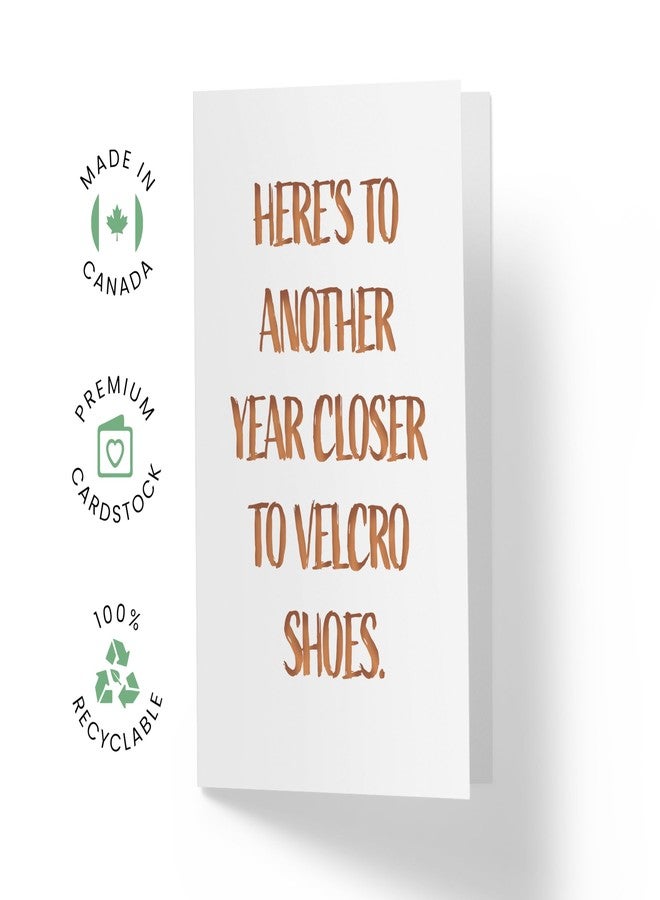 Karto Funny Birthday Card for Men Women, Large 5.5 x 8.5 Happy Birthday Card for Him Her, Birthday Card for Dad Mom Husband Wife, 50th 60th 70th 80th - Velcro Shoes - Image 2