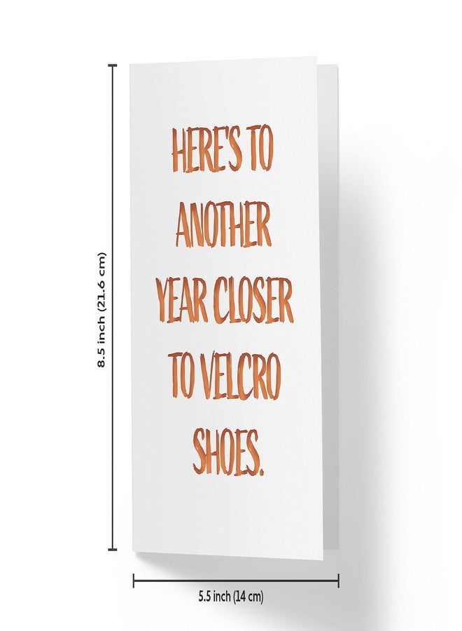 Karto Funny Birthday Card for Men Women, Large 5.5 x 8.5 Happy Birthday Card for Him Her, Birthday Card for Dad Mom Husband Wife, 50th 60th 70th 80th - Velcro Shoes - Image 4