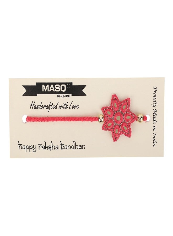 MASQ Cute Kids DesignerRakhi for Brother | Cartoon Design Soft Fabric Rakhi Band | Adjustable Thread Bracelet for Baby Boys & Toddlers | Raksha Bandhan Gift with Roli & Chawal (Rakhi_Taare-pink_01) - Image 3