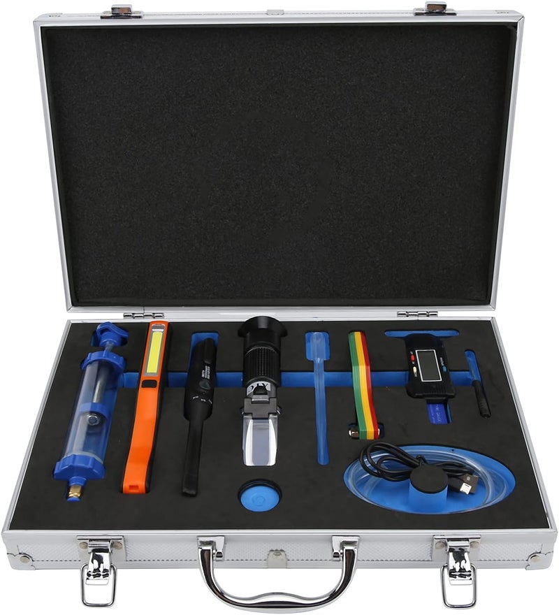 klarako Auto Maintenance Kit ABS + Aluminium Alloy 6in1 Multi?Function with Digital Display Pattern Ruler Oil Quality Comparator - Image 4