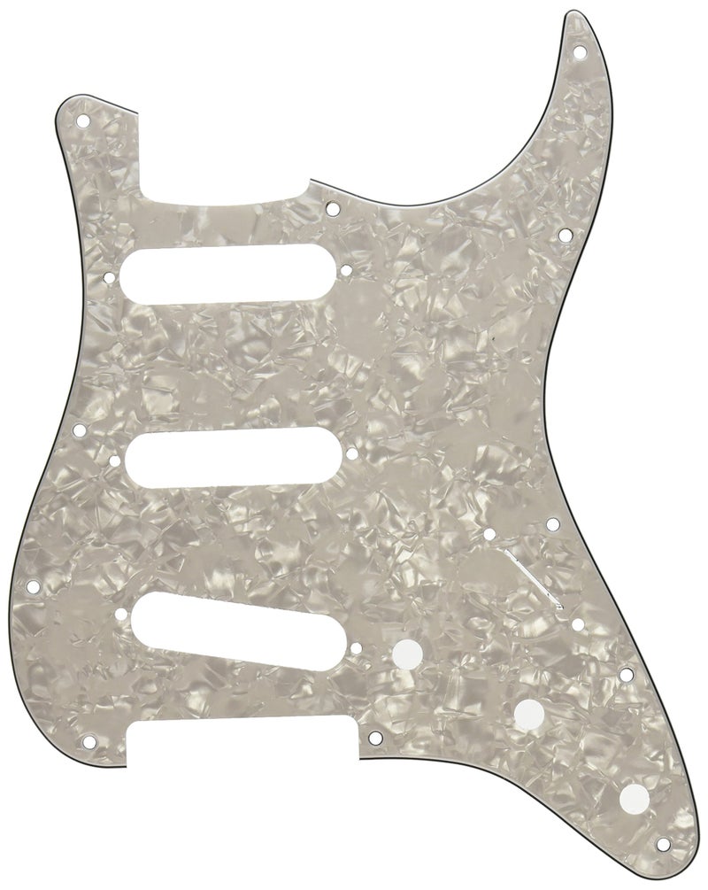 Fender Modern Pickguard, Stratocaster, 11-Hole - White Moto - Image 2