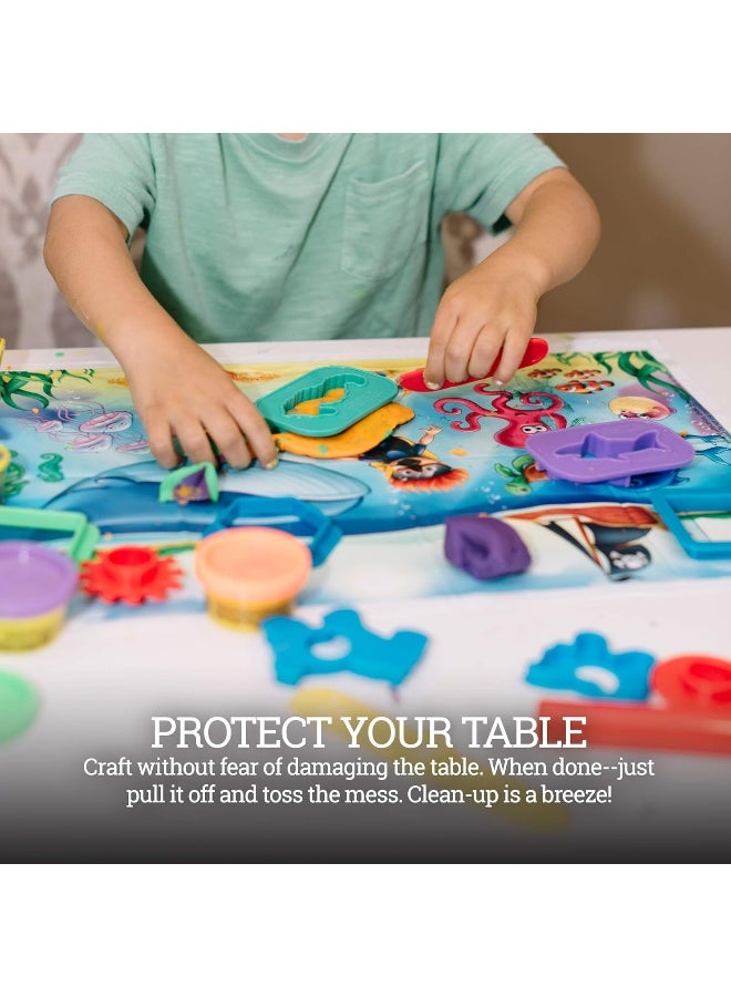 HomeWorthy Klean Kids Disposable Placemats for Baby and Kid's Table - Farm, Sea Life, Zoo Train Animals - Sticky Topper - 60 Pack in 3 Designs - Image 5