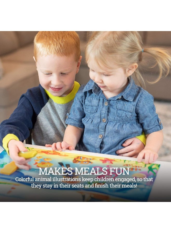 HomeWorthy Klean Kids Disposable Placemats for Baby and Kid's Table - Farm, Sea Life, Zoo Train Animals - Sticky Topper - 60 Pack in 3 Designs - Image 3