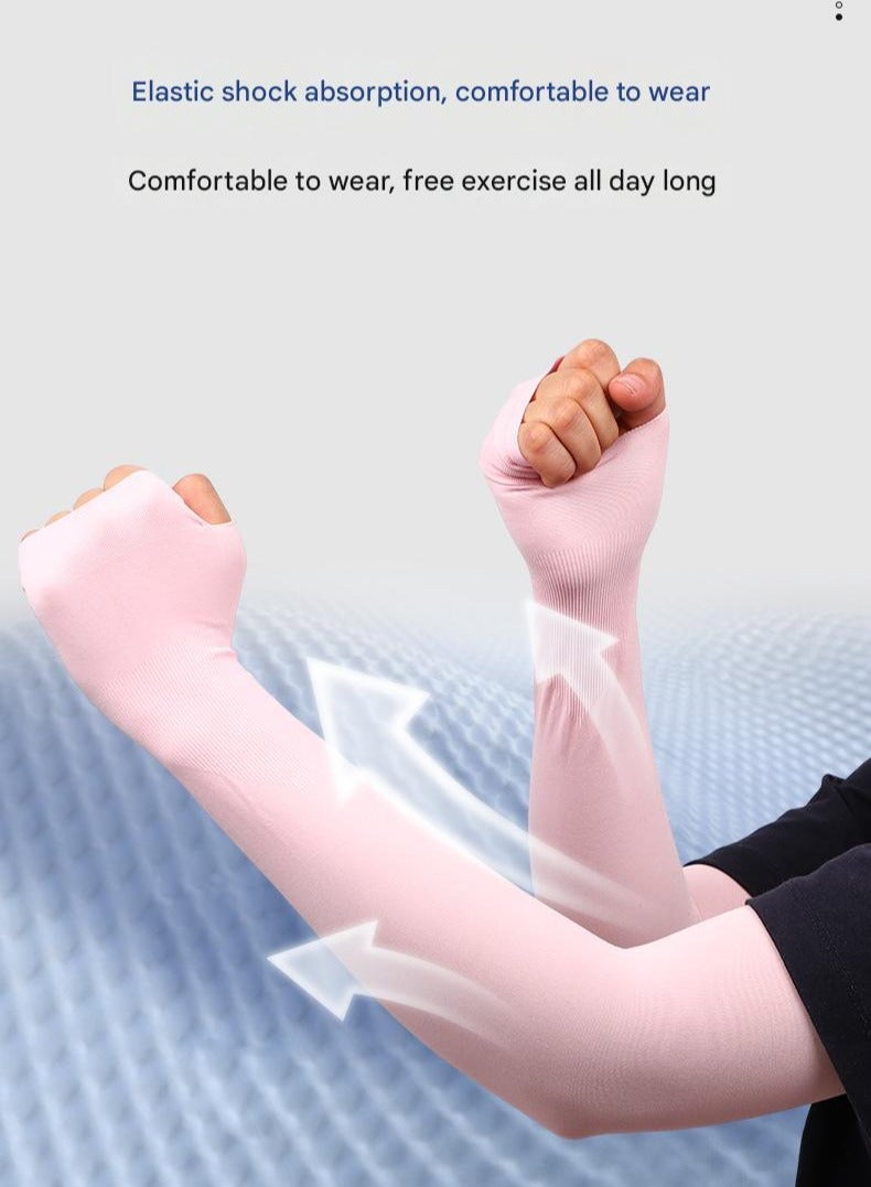 Goolsky Ice Silk Arm Sleeves Summer Unisex Cooling UV Protection Long Sleeves for Cycling Outdoor Sports  - Image 4