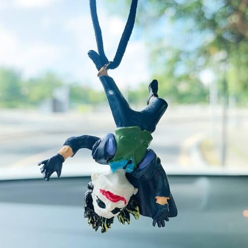 YOURKARTS.COM Comic Villain Hanging Joker Upside-Down Hanging Car Ornament – Unique Dashboard Toy | Quirky Interior Car Decoration Idea for Fans | car Accessories 2025 - Image 1
