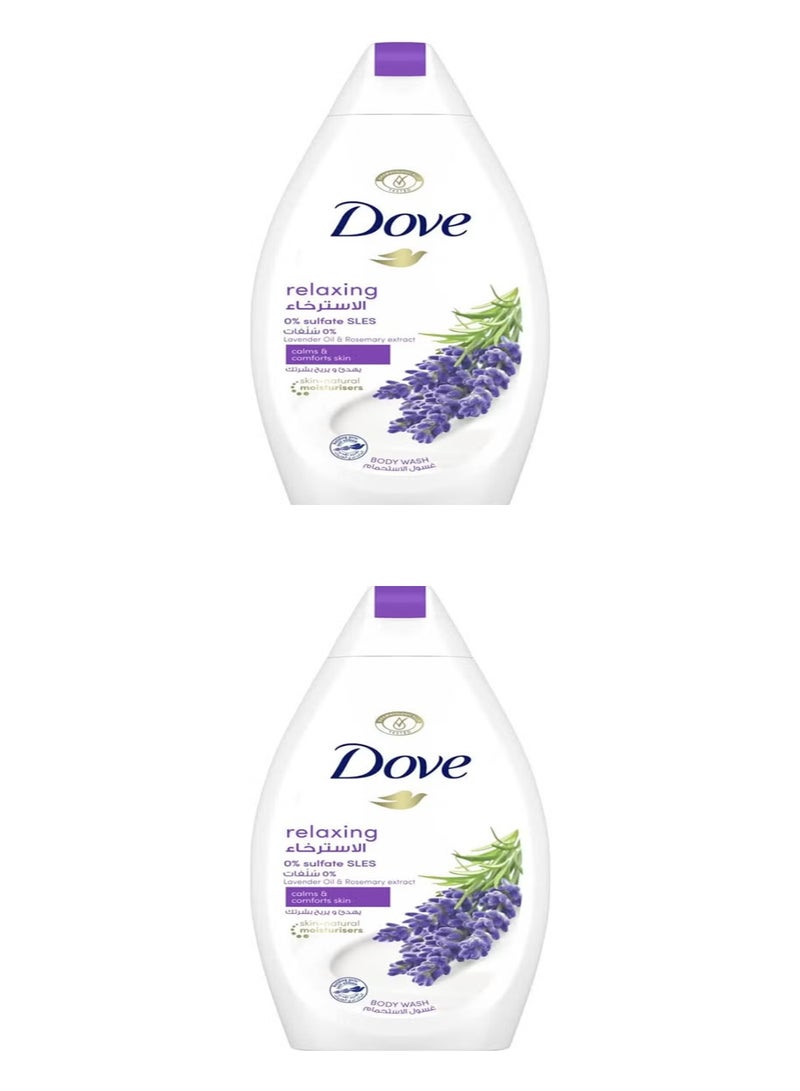 دوف غسول الجسم دوف المريح بزيت اللافندر وخلاصة إكليل الجبل 2*500 مل (عبوة من قطعتين) - Image 1