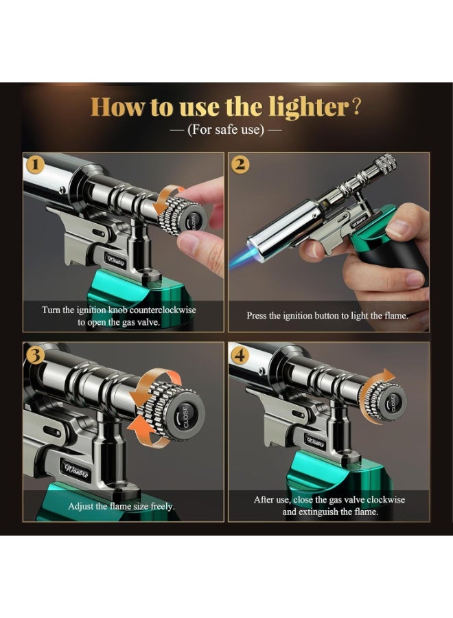 FOCUS Kitchen Butane Torch Lighter – Refillable Jet Flame, Windproof & Powerful, Perfect for Cooking, Creme Brulee, BBQ, Soldering, and Other Multi-Purpose Tasks - (Without Butane Gas)-Black - Image 5