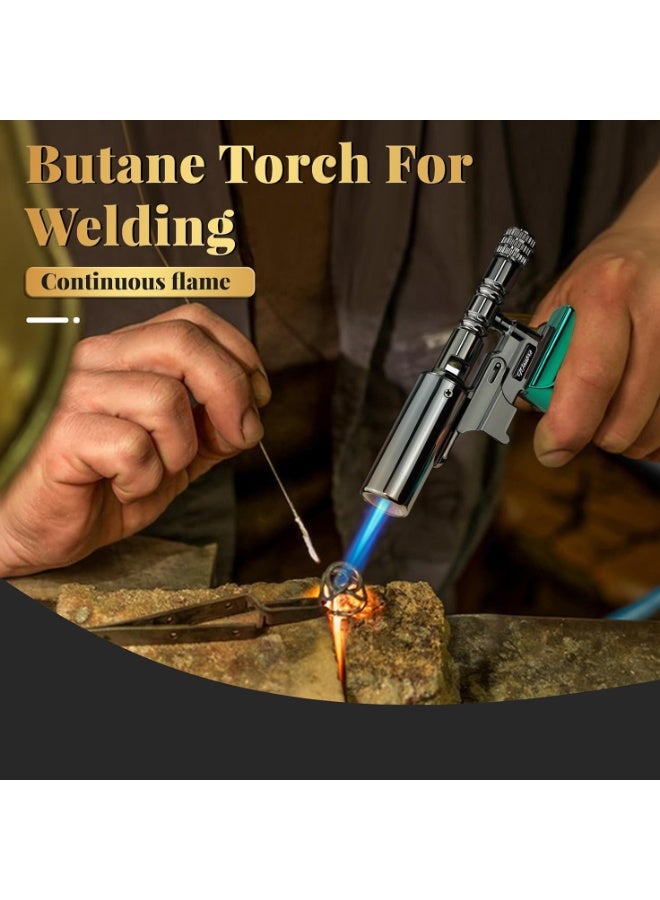 FOCUS Kitchen Butane Torch Lighter – Refillable Jet Flame, Windproof & Powerful, Perfect for Cooking, Creme Brulee, BBQ, Soldering, and Other Multi-Purpose Tasks - (Without Butane Gas)-Black - Image 3