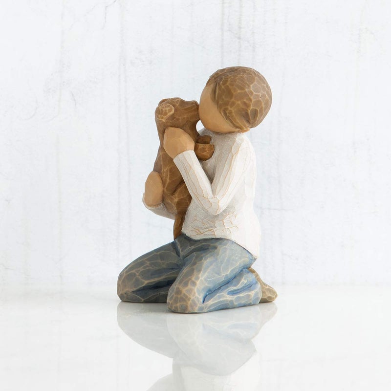 Willow Tree Kindness (boy), Above All, Kindness, Boy in Blue Jeans Holding Dog, Works Well in Groupings That Reflect Family Relationships, Pet Owners, Animal Lovers, Sculpted Hand-Painted Figure - Image 4