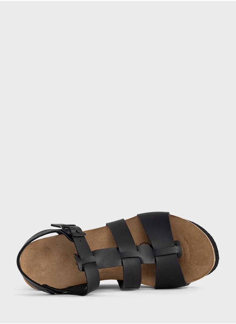 BAYTON Majorque Strappy Mid Heel Wedges