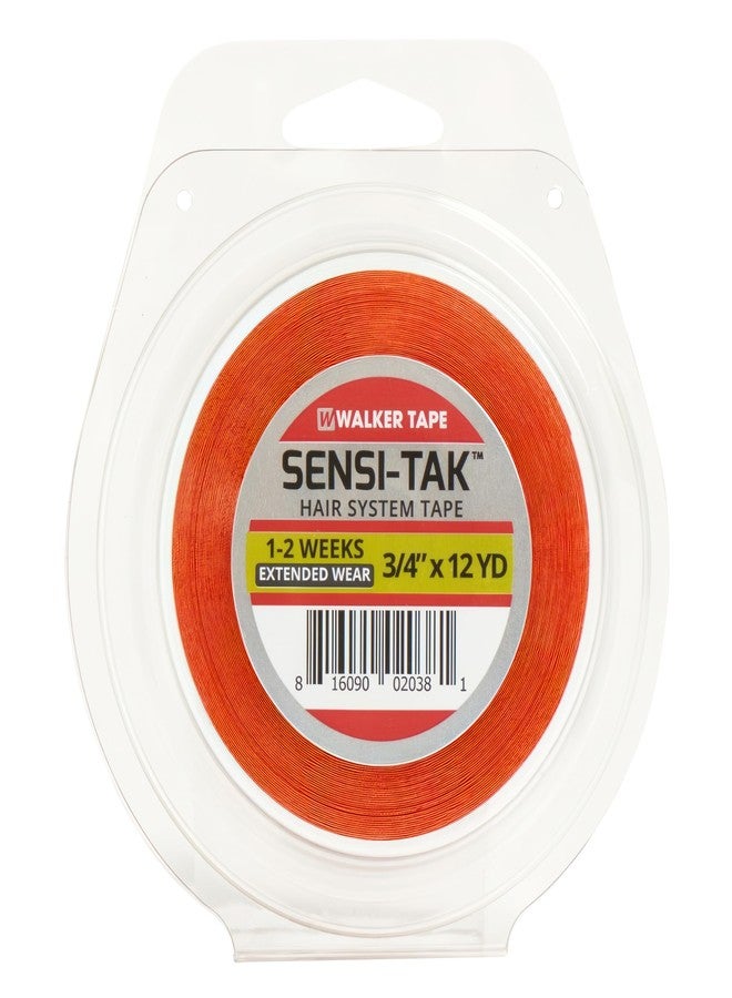 Walker Tape Sensi-Tak Hairpiece Roll 3/4" x 12 Yards, Extended Wear Wig Tape Double Sided Ultra Hold for Poly Systems, Clear Lace Wig Adhesive for Lace Front Wigs Human Hair and Toupee Adhesives - Image 1