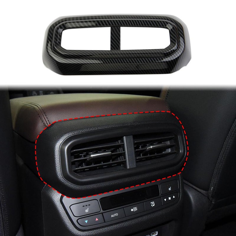 crosselec Carbon Fiber Rear Armrest Box AC Air Conditioner Outlet Vent Trim for 20232026 Honda Pilot - Image 2