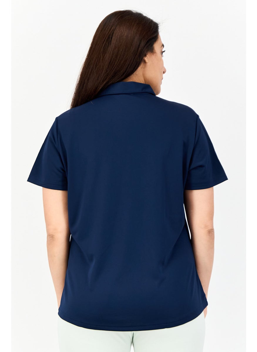 Adidas - Women Sportswear Fit Shorts Sleeves Golf Polo Shirt, Navy - Image 1