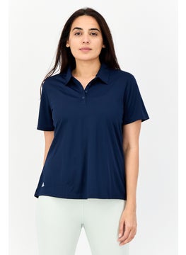 Women Sportswear Fit Shorts Sleeves Golf Polo Shirt, Navy