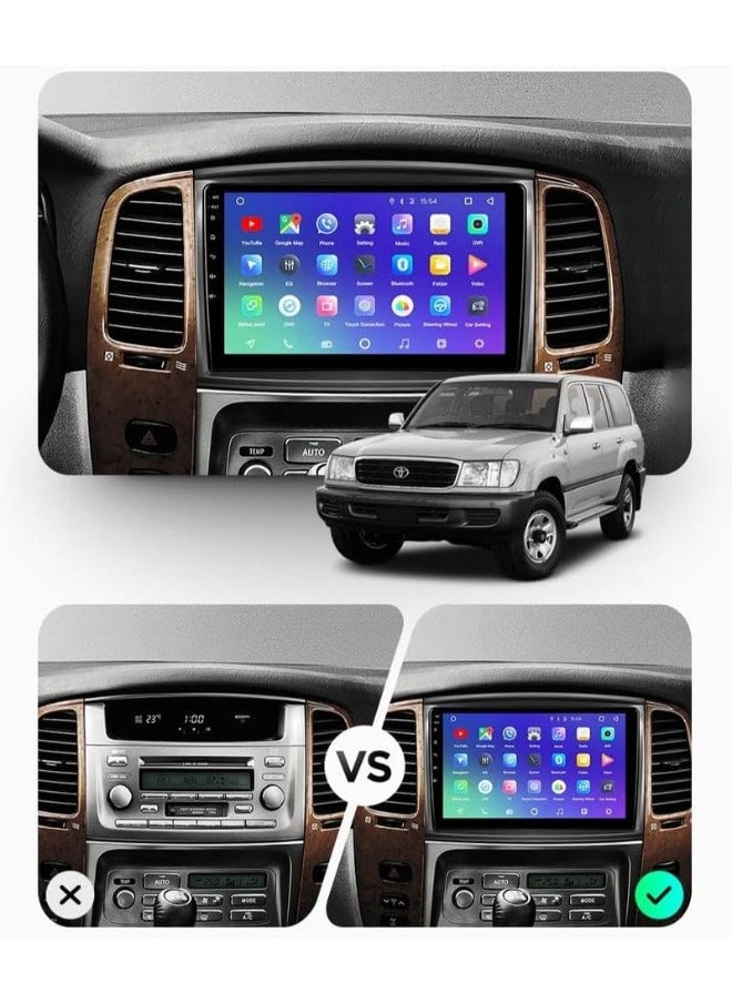 Vierex Android Car Stereo Screen For Toyota Land Cruiser 100 GX LC100 Lexus LX470 2002-2007 With Apple Carplay Android Auto Wireless WiFi AHD Camera Included Fast Interface 4G Bluetooth (4+32GB 8CORE)  - Image 2