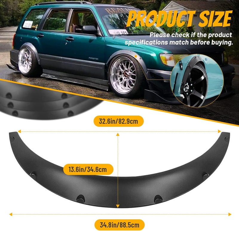 Plobeda 4PCS Universal Fender Flares Wide Body Kit - 780mm Polyurethane Black - Image 5
