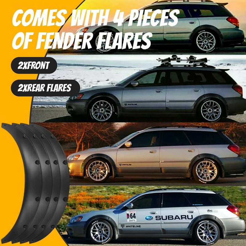 Plobeda 4PCS Universal Fender Flares Wide Body Kit - 780mm Polyurethane Black - Image 2
