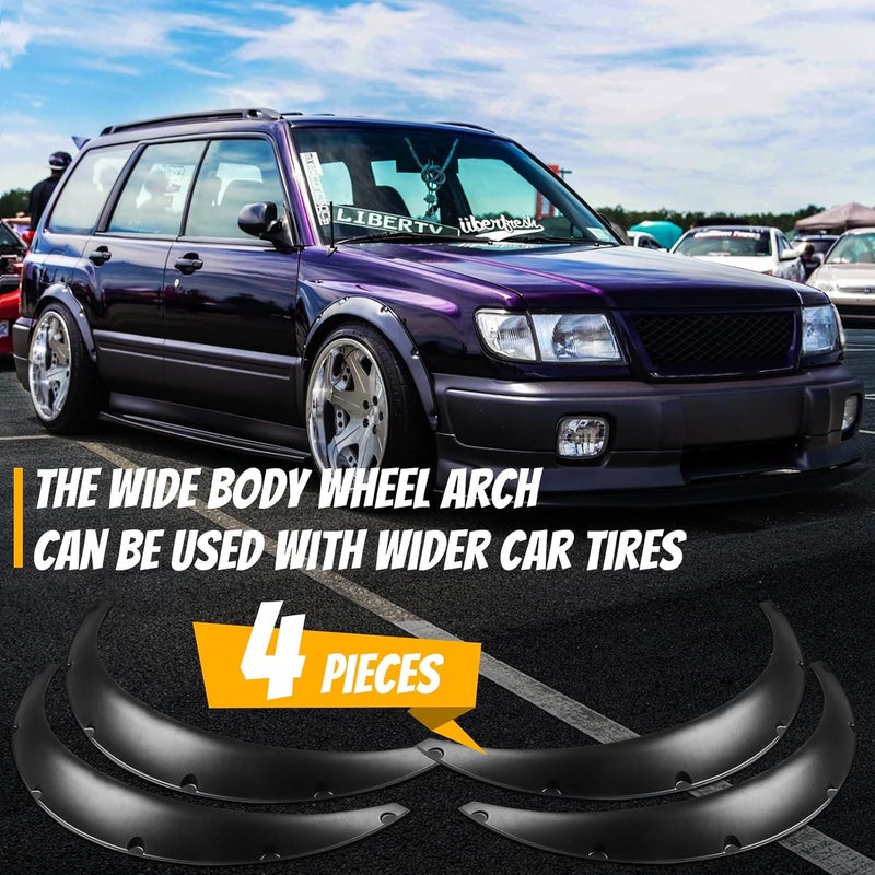 Plobeda 4PCS Universal Fender Flares Wide Body Kit - 780mm Polyurethane Black - Image 4