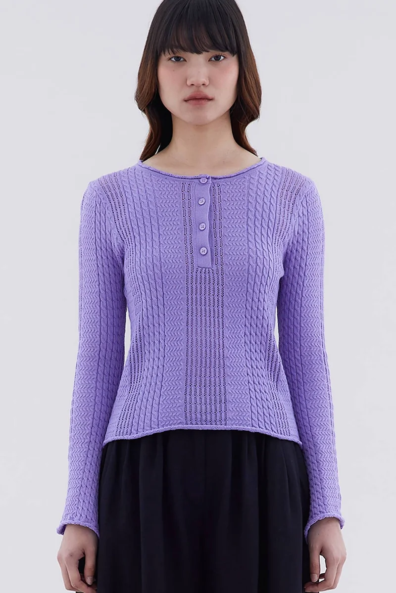 ذا اديتورز ماركت Hevena Cable-Knit Top
