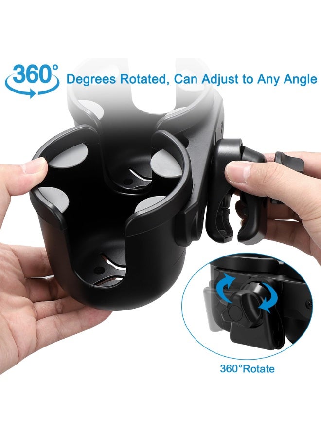 2-in-1 Universal Cup and Phone Holder for Strollers, Bikes, Wheelchairs, Walkers, Scooters - Image 2
