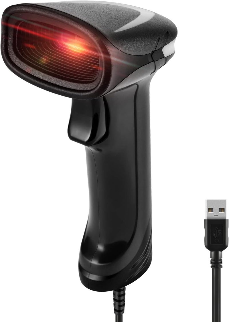 JRHC 1D 2D Wired Barcode Scanner QR Barcode Scanner Handheld Barcode Reader QR Data Matrix PDF417 - Image 1