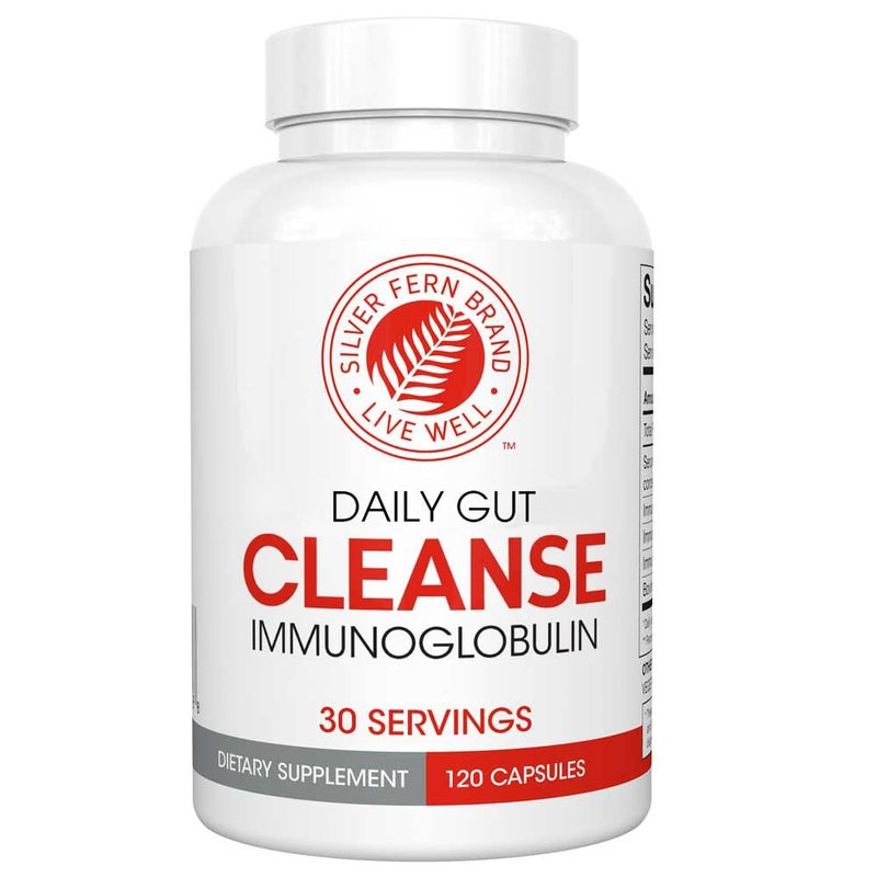 Silver Fern Cleanse - Daily Gut - 1 Bottle - 120 Capsules - 30 Day Supply - Immunoglobulin G, A & M -(IgG, IGA, IgM) - Postbiotic (EXP: SEPT 2026) - Image 1