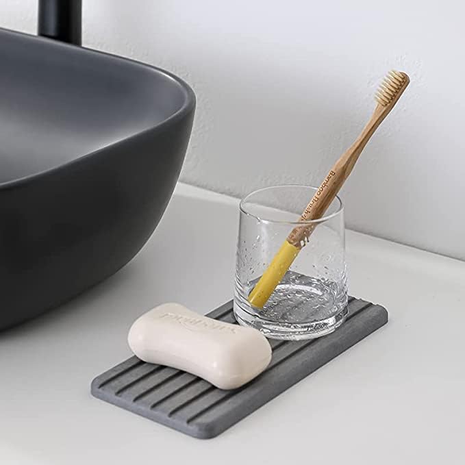 BLINE Water Absorbent Diatomite Coasters, Diatomaceous Earth Soap Holder, soap Dish, Water Absorbing Stone Used for Hand soap & Cups & Drinks Bottles & Plants and Cosmetic Bottles (Small, 1) - Image 2