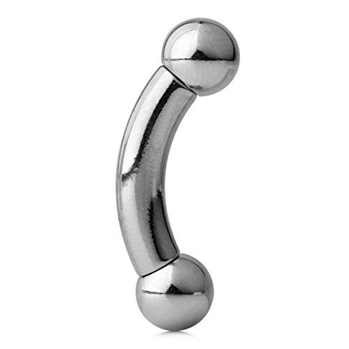 Ruifan 316L Surgical Steel Internally Threaded Bent Curved Barbell 6G 5/8 Inch - Image 2