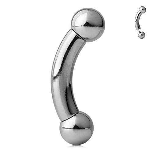 Ruifan 316L Surgical Steel Internally Threaded Bent Curved Barbell 6G 5/8 Inch - Image 5