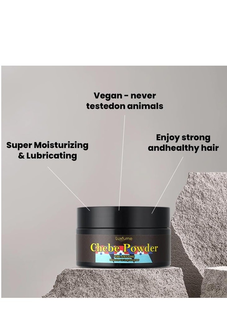 Luxfume Chebe Hair er, Organic Hair Growth Products Made With Chebe Powder, Castor Oil, Shea er, For Split Ends Treatment, Nourishing Vegan Afro Hair Products Oil For All Hair Types (Powder Texture 30g) - Image 4