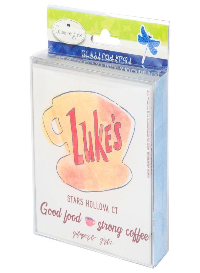 سيلفر بوفالو مجموعة قواعد أكواب زجاجية من سيلفر بافالو مستوحاة من مسلسل جيلمور غيرلز، تحمل اسم "مطعم لوك"، مكونة من 4 قطع. - Image 4